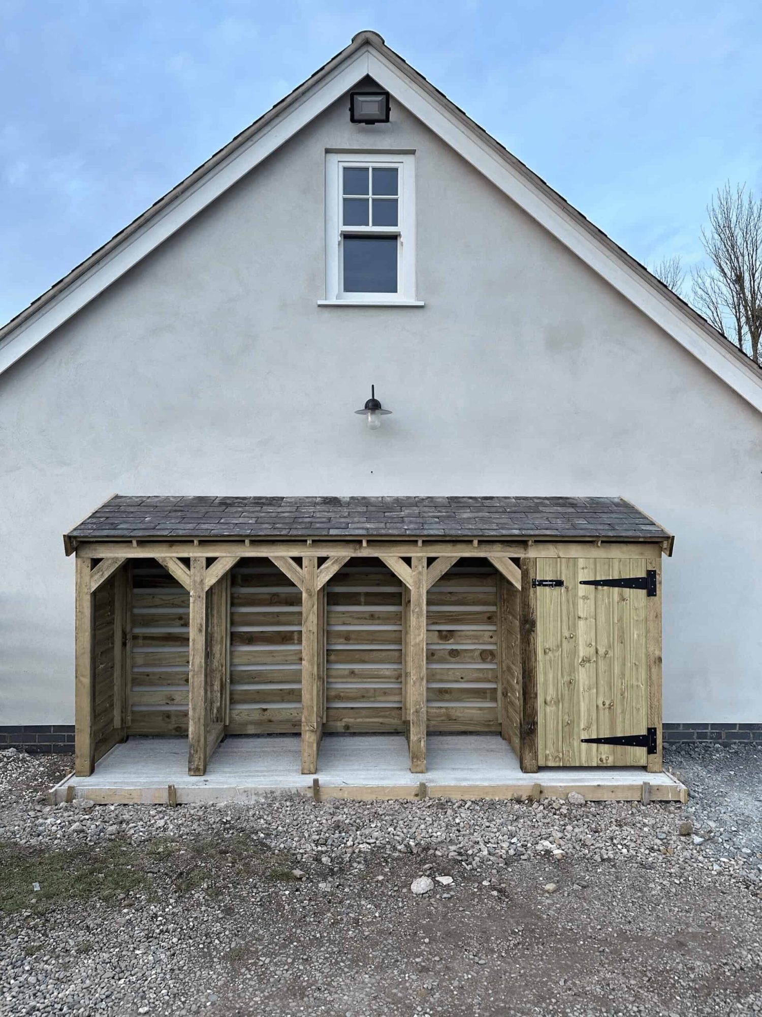 4 Bay Bin and Parcel Store with Slate Roof