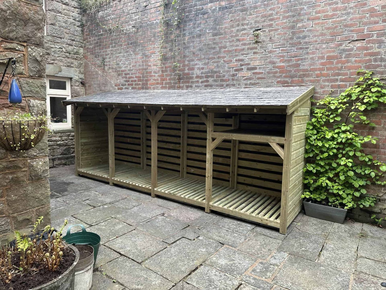 Brian - 4 Bay Log Store with Kindling Shelf - Image 11
